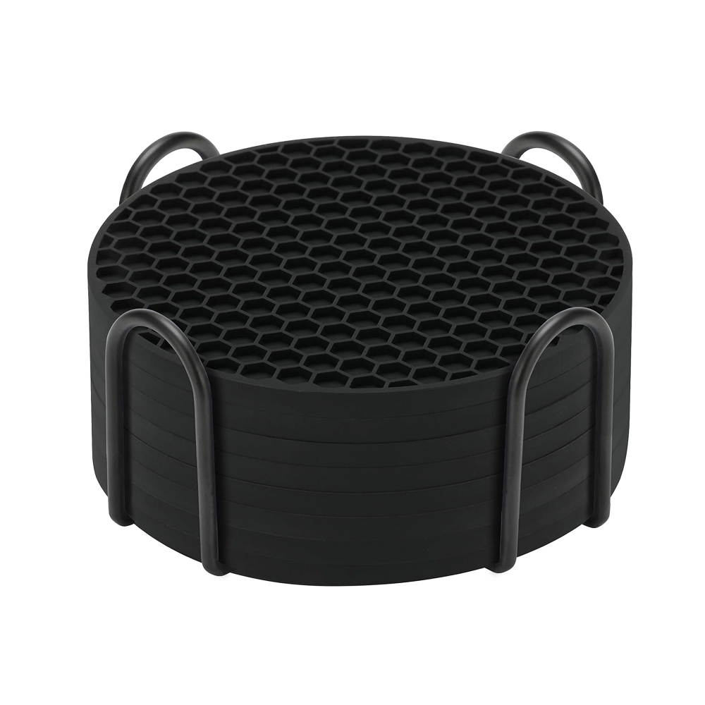 Marble Coaster Set - Siliconen onderzetterset met houder voor drankjes,