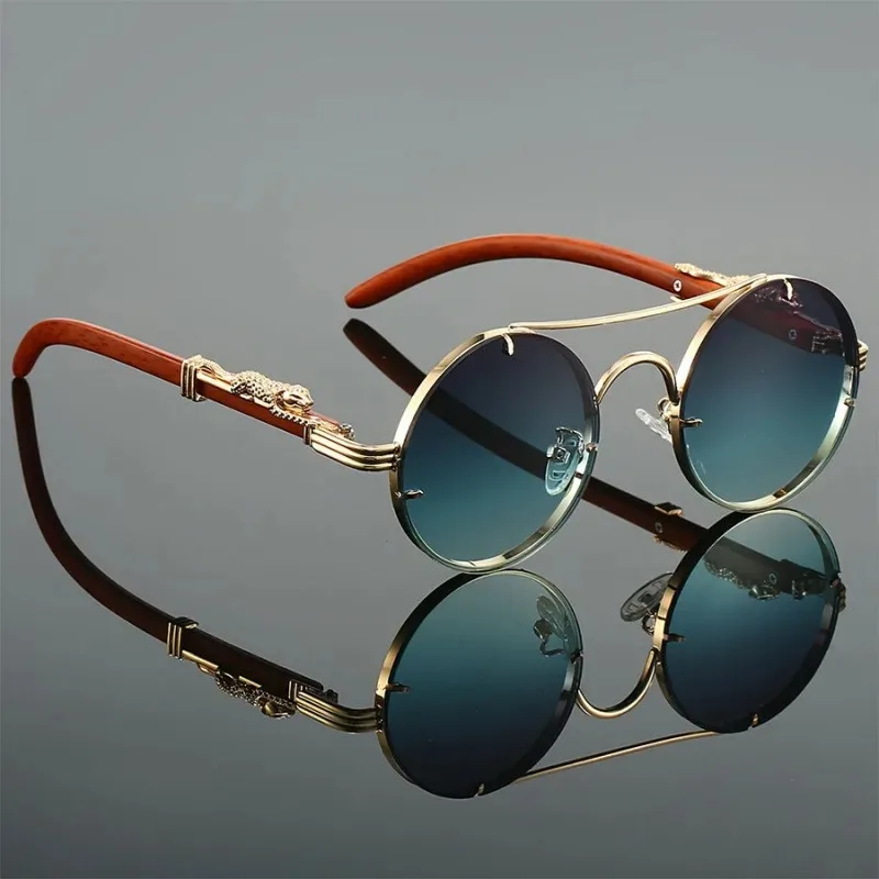 Designer Sunglasses - Vintage ronde zonnebril voor buitenactiviteiten, herenmode,