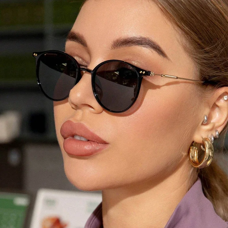 Designer Sunglasses - Nieuwe ronde vintage zonnebril, retro luxe