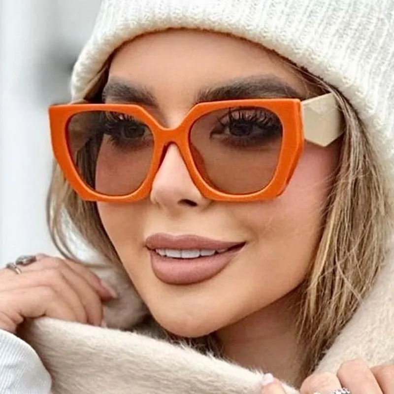 Sunglasses Uv400 - Nieuwe Oversize Vierkante Zonnebril Dames Retro