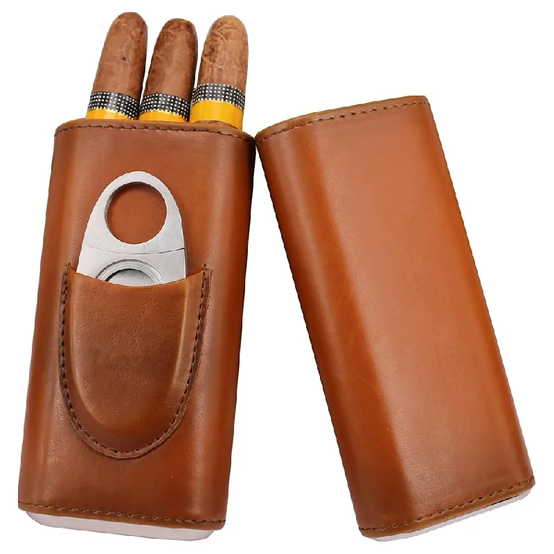 Leren etui voor 3 sigaren met  - Premium Cigar Case recensie en prijs