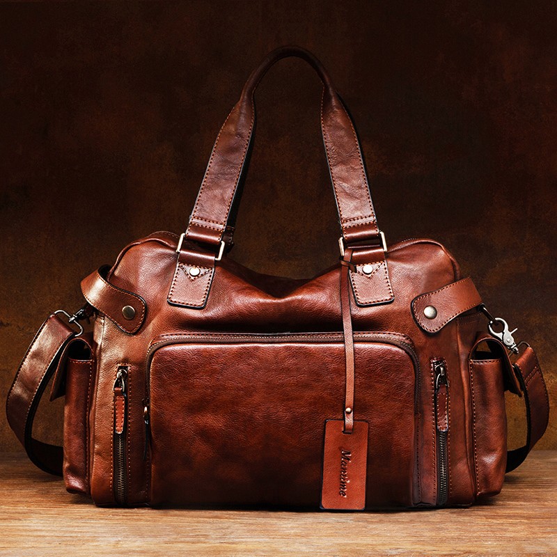 Vintage plantaardig gelooid le - Travel Luggage Set recensie en prijs