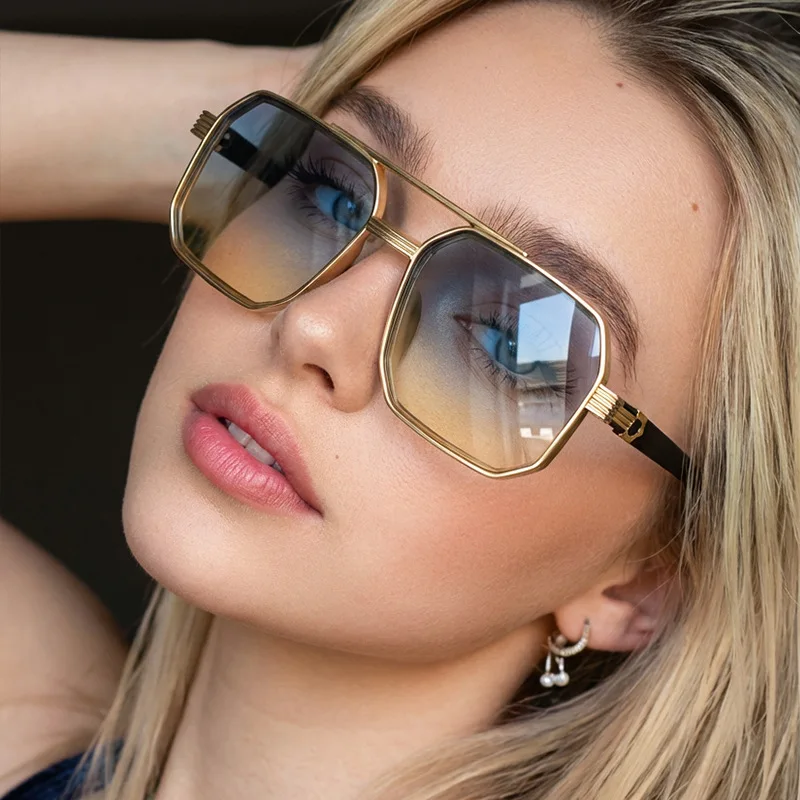 Nieuwe mode dubbele balk polyg - Sunglasses Uv400 recensie en prijs